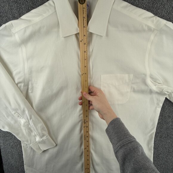 Brooks Brothers Ivory Classic Fit 16.5 33 Non Iron Cotton Button Up Supima Men - Picture 3 of 16